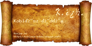 Koblász Ádám névjegykártya