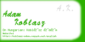 adam koblasz business card
